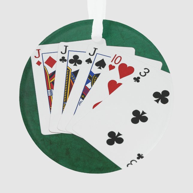 Poker Hands - Three Of A Kind - Jack Ornament (Back)