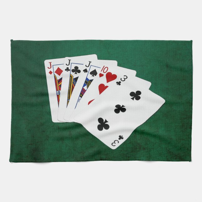 Poker Hands - Three Of A Kind - Jack Towel (Horizontal)