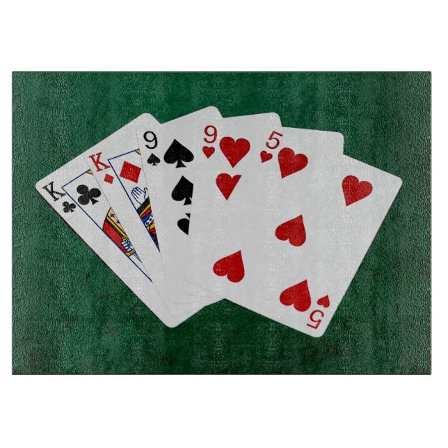 Poker Hands - Two Pair - King, Nine Cutting Board (Front)