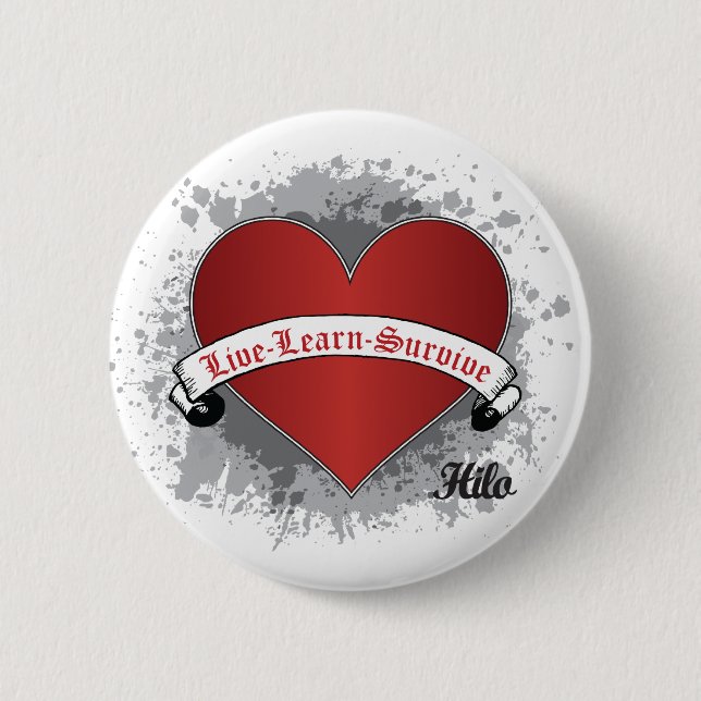 Poker Heart Pinback Button (Front)