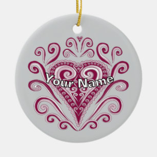 Poker Hearts  Ceramic Ornament