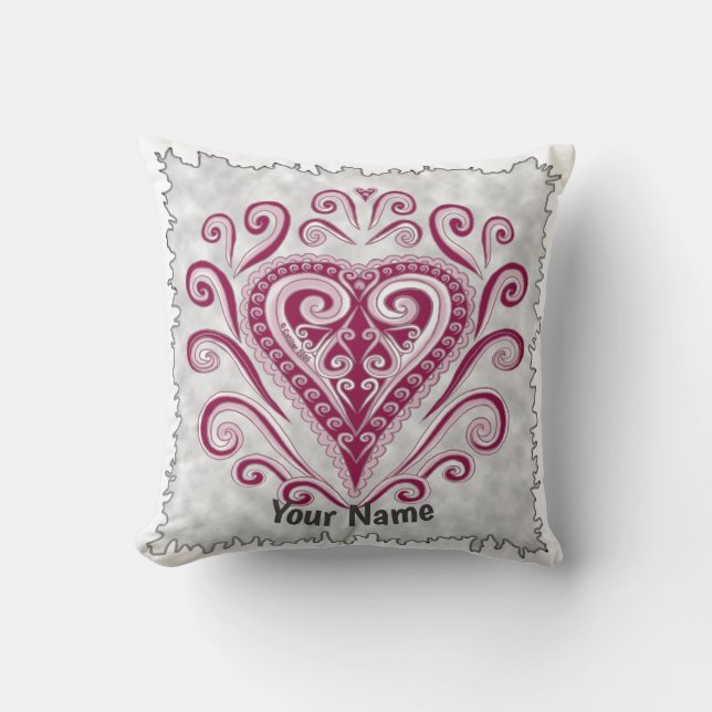 Poker Hearts  Throw Pillow (Front)