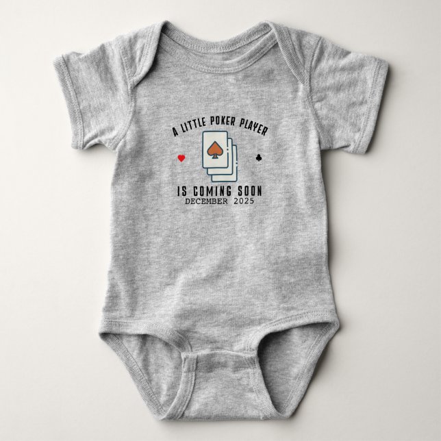Poker Infant - Little Poker Player Is Coming Soon Baby Bodysuit (Front)