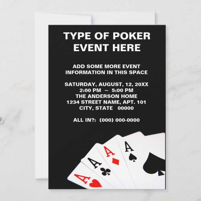 Poker Invitations (Front)