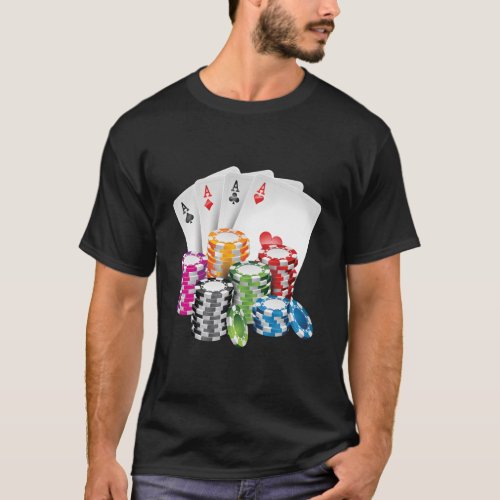 Poker King Queen Card Casino Chip Gambling T_Shirt