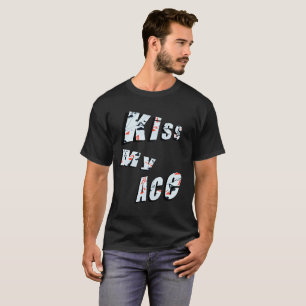 Poker Kiss My Ace, Funny Mens Black T-shirt