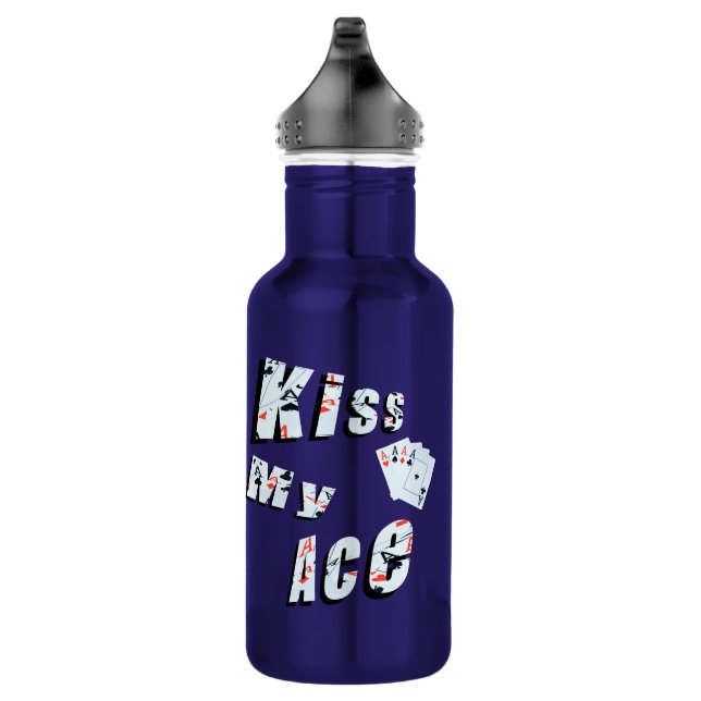 Poker, Kiss My Ace, Stainless Steel Water Bottle (Right)