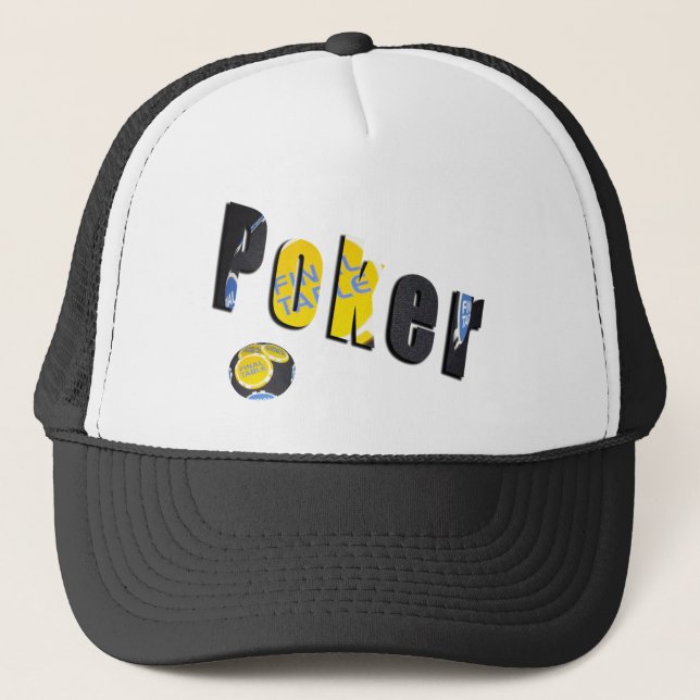 Poker Logo Made From Poker Chips, Trucker Hat (Front)