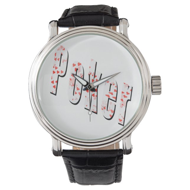 Poker Logo Made With Hearts, Watch (Front)