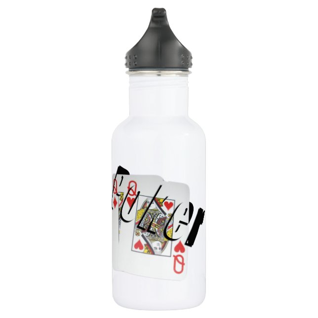 Poker, Logo, Queens, Water Bottle (Right)