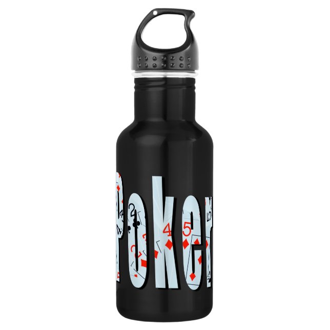 Poker, Logo, Water Bottle (Front)