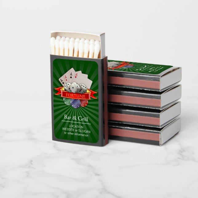 Poker Mania Personalized Business Matchboxes (Stacked)