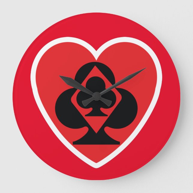 POKER NEW pixelat by Masanser Large Clock (Front)