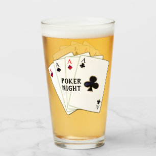Poker Night Aces Glass