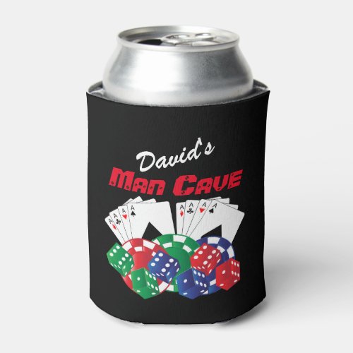 Poker Night at the Man Cave Can Cooler