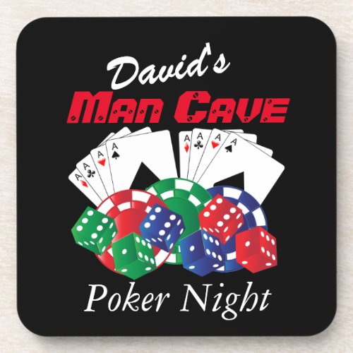 Poker Night at the Man Cave Coaster