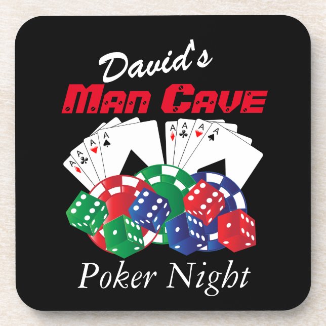 Poker Night at the Man Cave Coaster (Front)