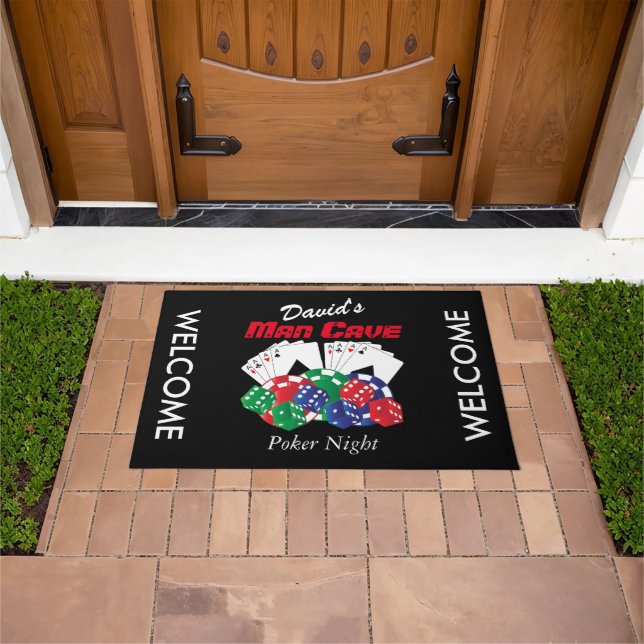 Poker Night at the Man Cave Doormat (Outdoor)