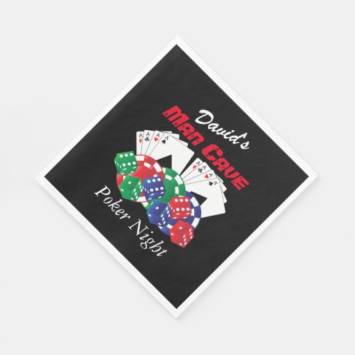 Poker Night at the Man Cave | Personalize Napkins | Zazzle