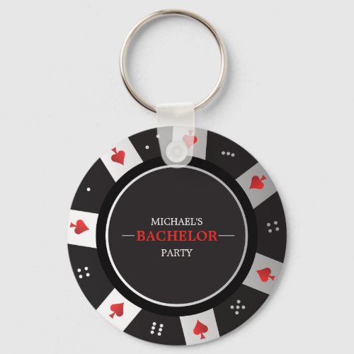 Poker Night Bachelor Party Las Vegas Casino Favor Keychain