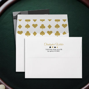 Poker Night Bachelor Party Return Address Envelope