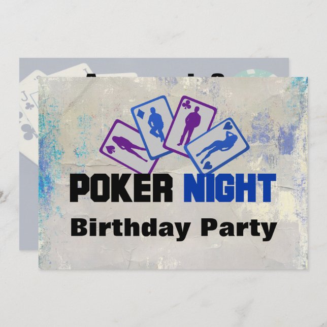 Poker Night Birthday Party Invitation (Front/Back)