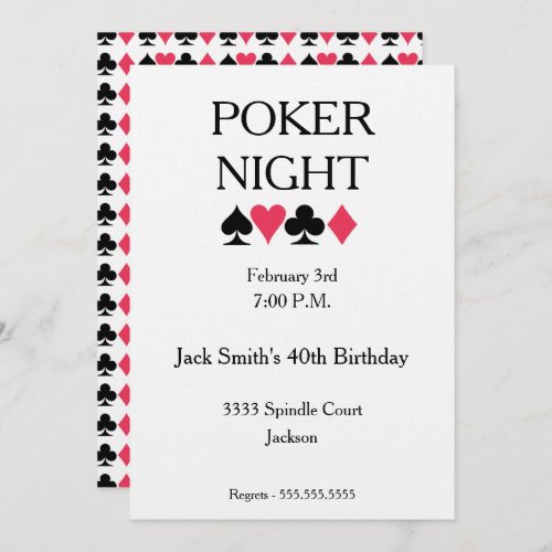 Poker Night Birthday Party Invitation