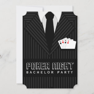 Poker Night Casino Bachelor Party Custom Invites