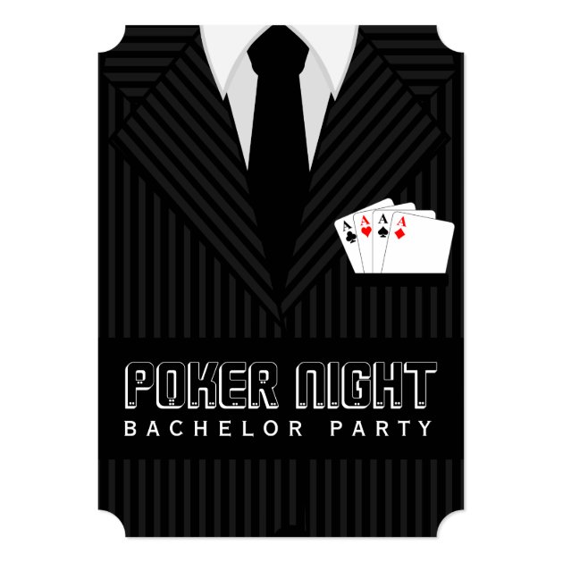 Poker Night Casino Bachelor Party Custom Invites