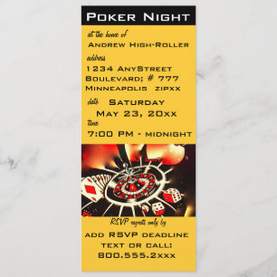 Poker Night Casino Theme Invite