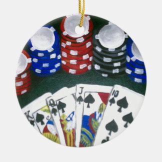 Poker Night Ceramic Ornament