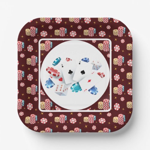 Poker Night Fun Paper Plates
