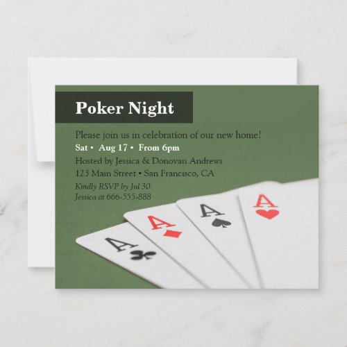 Poker Night Housewarming Party Invitations