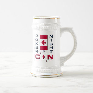 Poker Night in Canada Beer Stein Mug - front/back