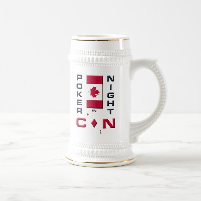 Poker Night in Canada Beer Stein Mug - front/back (Right)