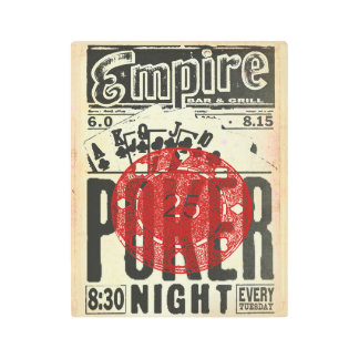 Poker Night Metal Sign