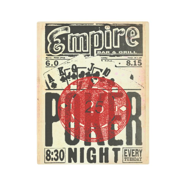 Poker Night Metal Sign (Front)