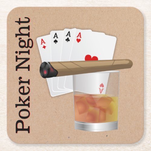 Poker Night Paper Coasters