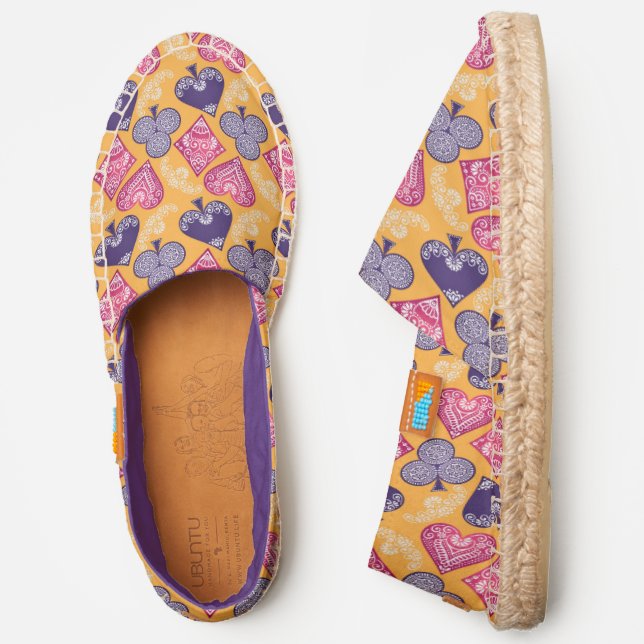 Poker Night | Playing Card Suit Pattern Espadrilles (Side)