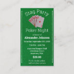 Poker Night Playing Cards Stag Party Ticket at Zazzle
