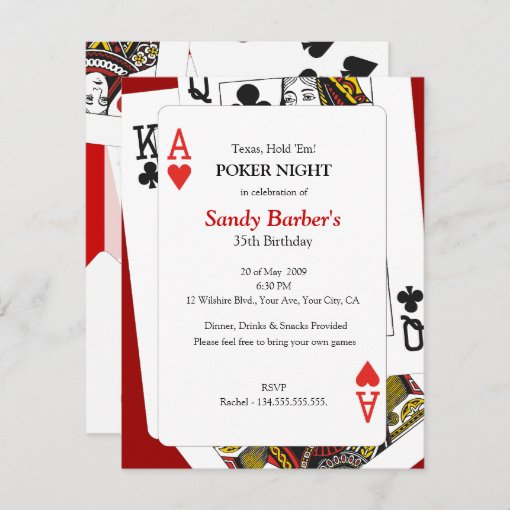 Poker Night Texas Hold 'Em Party Invitation Zazzle