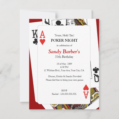 Poker Night _ Texas Hold Em Party Invitation