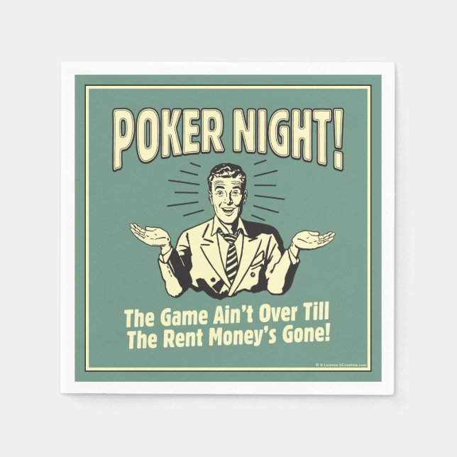 Poker Night! The Game Ain't Over Napkins (Front)