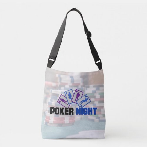 Poker Night with Playing Cards and Poker Chips Crossbody Bag