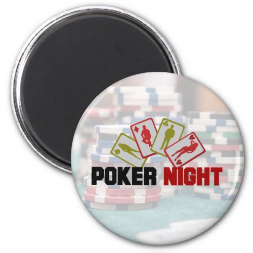 Poker Night with Playing Cards and Poker Chips Magnet
