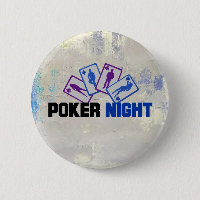 Poker Night with Playing Cards Button (Front)