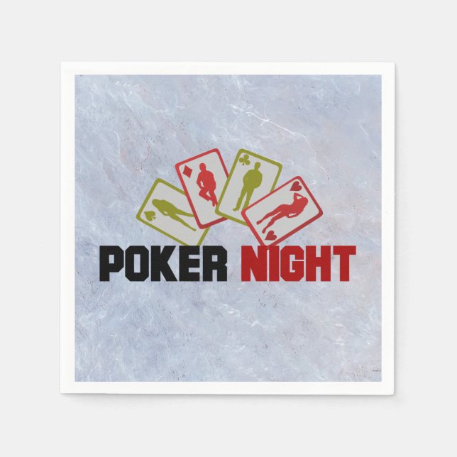 Poker Night with Playing Cards Napkins (Front)