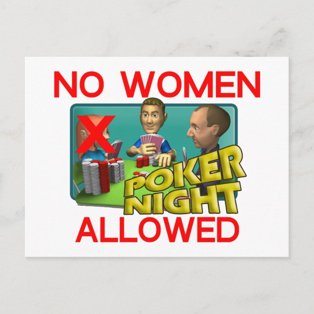 Poker No Women Postcard (Front)