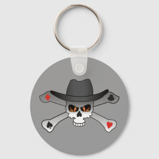 Poker Outlaw-skull Keychain