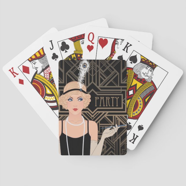 Poker Party Art Deco Poker Cards (Back)